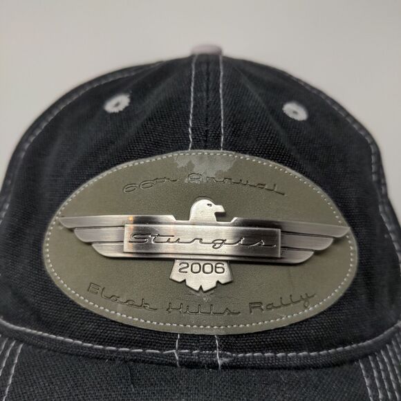 Sturgis Men's Strapback Black Hills Rally 2006 Hat Black OSFA 3D Metal Logo - Picture 4 of 12
